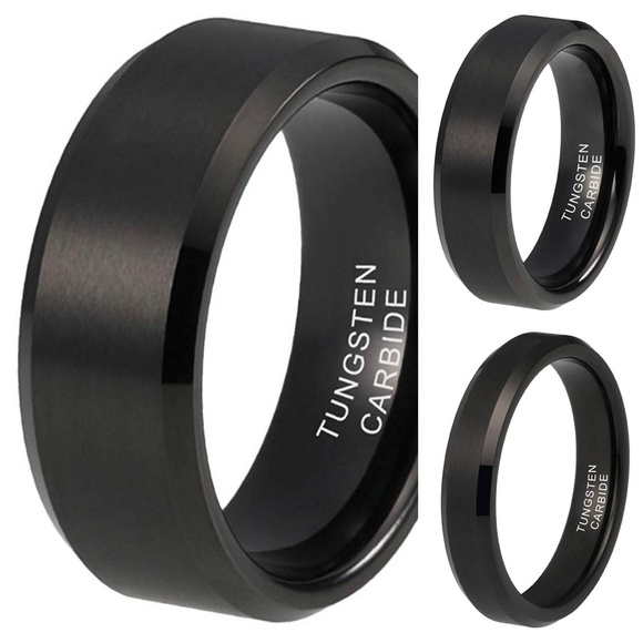 *NEW!* 4MM | 6MM | 8MM Black Tungsten Ring - Picture 5 of 10